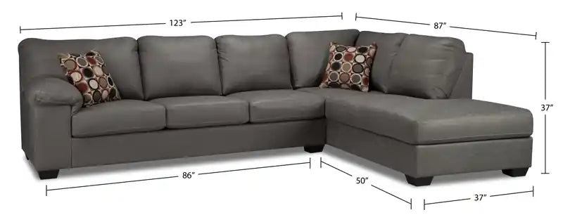 au Canada Morty Canapé-lit en tissu aspect cuir orienté à droite avec coussins décoratifs