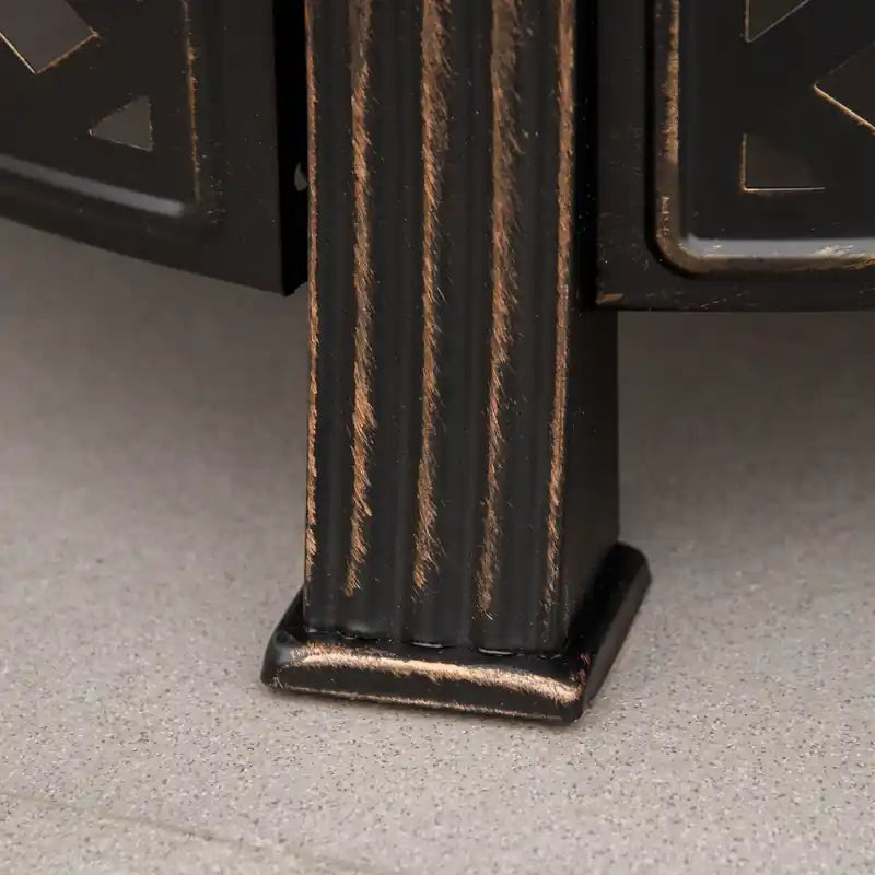 Brasero rond avec grille, couvercle en maille