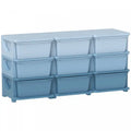 Qaba Kids Toy Storage Organizer With 9 Plastic Bins, 3 Tier Drawer Chest Utility For Kids Bedroom Nursery Kindergarten Living Room For Boys Girls Toddlers