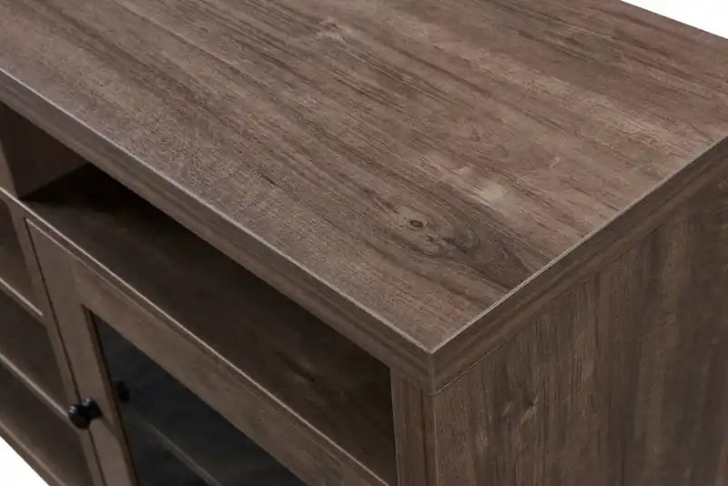 Meuble TV 62 po avec rangement et gestion des câbles pour téléviseurs jusqu'à 70 po - Noisette