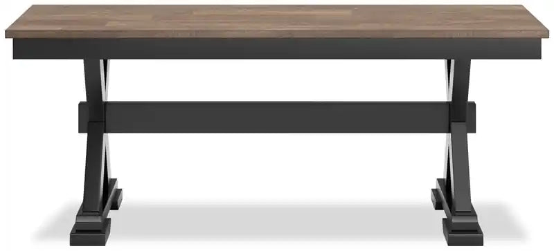 Banc de salle à manger, 48 po L - Bicolore noir et marron