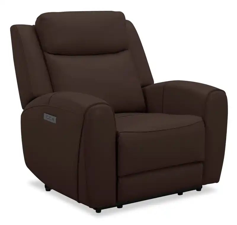 Fauteuil inclinable électrique en cuir véritable pleine fleur 41.25 avec port USB