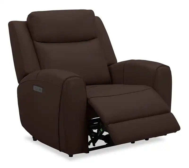 Fauteuil inclinable électrique en cuir véritable pleine fleur 41.25 avec port USB