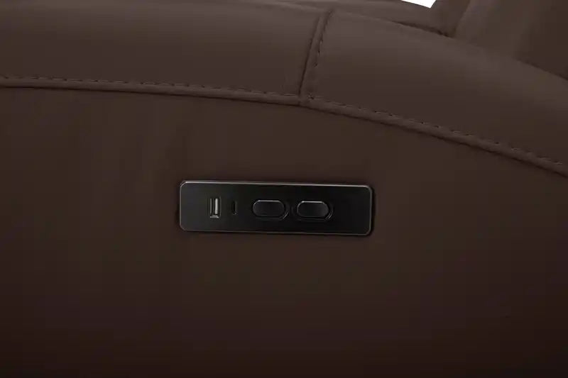 Fauteuil inclinable électrique en cuir véritable pleine fleur 41.25 avec port USB