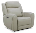 Reign 41.25 Top-Grain Genuine Leather Power Reclining Chair with USB Port - Deltona Moonshine Taupe