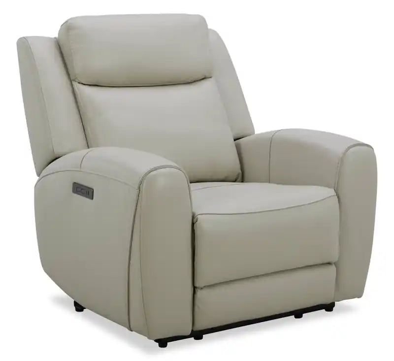Reign 41.25 Top-Grain Genuine Leather Power Reclining Chair with USB Port - Deltona Moonshine Taupe