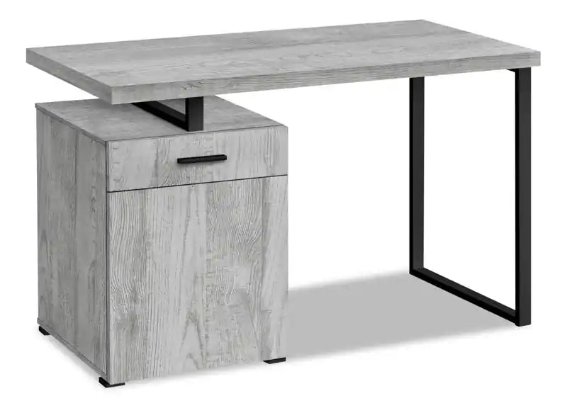 Remi 47.25 Reversible Office Desk with Drawer & Cabinet