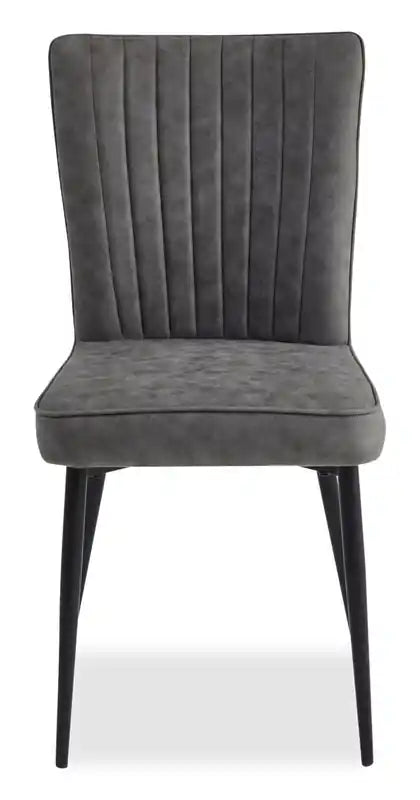 Ensemble de salle à manger 5 pièces avec table et chaises, extension 160-200 cm, métal - Gris et noir