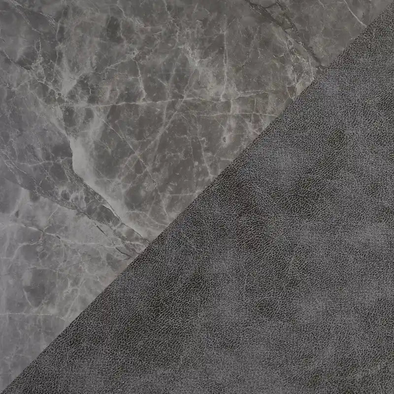 Ensemble de salle à manger 5 pièces avec table et chaises, extension 160-200 cm, métal - Gris et noir