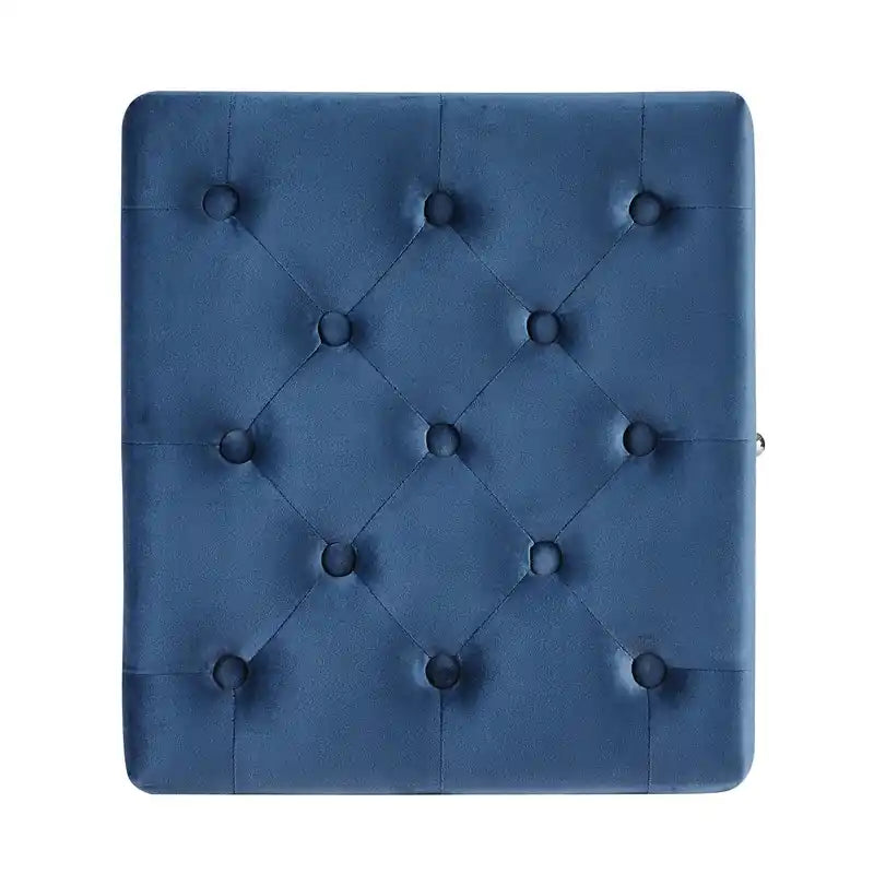 Pouf de rangement en velours carré de 17 po
