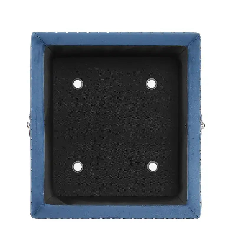 Pouf de rangement en velours carré de 17 po